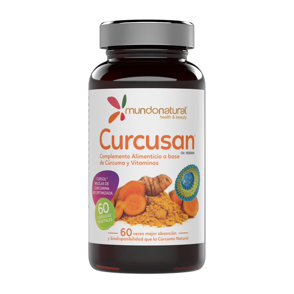 Complemento alimenticio a base de Cúrcuma (Cursol® extracto estandarizado soluble), vitaminas (vitamina C y Vitamina D3 (colecalciferol). Ç
.La vitamina D contribuye al proceso de división celular. Mejor absorción y biodisponibilidad.