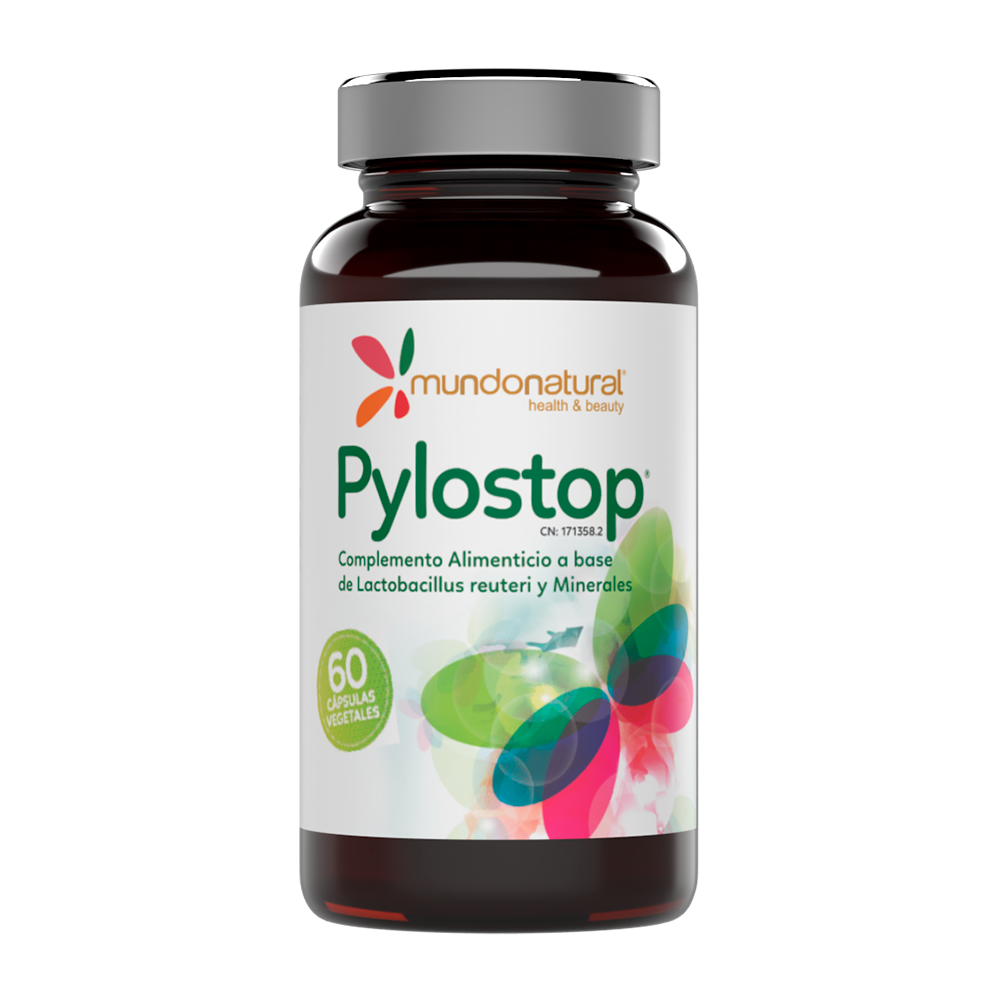 Complemento alimenticio a base de probióticos específico (B. Reuteri). Incorpora tecnología Pylopass® recomendada como ayuda al control contra el helicobacter pylori.