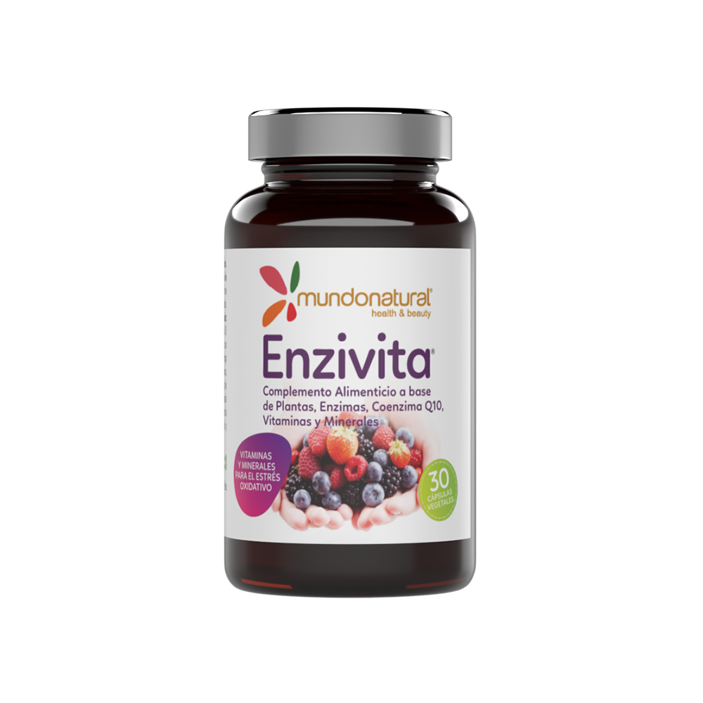 Complemento Alimenticio a base de Plantas, Enzimas, Coenzima Q10, Vitaminas y Minerales.
Las vitaminas (C y E) y los minerales (Zinc y Selenio) contribuyen a la protección de las células frente al daño oxidativo.