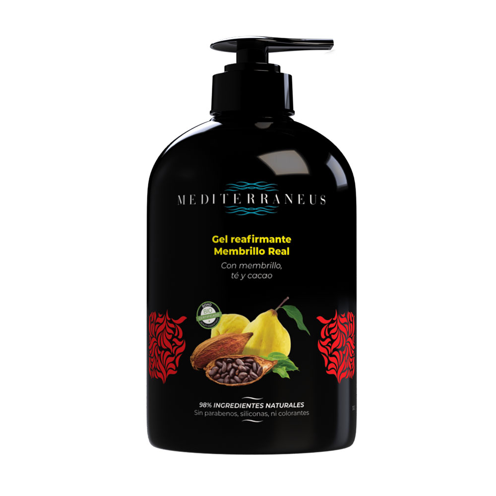 Gel de baño reafirmante BIO, con membrillo, extractos de té y cacao.
Hidrata, purifica y ayuda a reactivar la piel.
Fragancia fresca y ligeramente afrutada